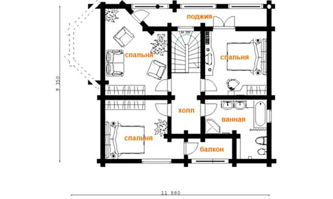 Планировка мансарды