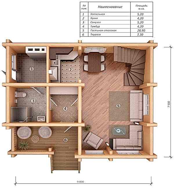 Планировка первого этажа