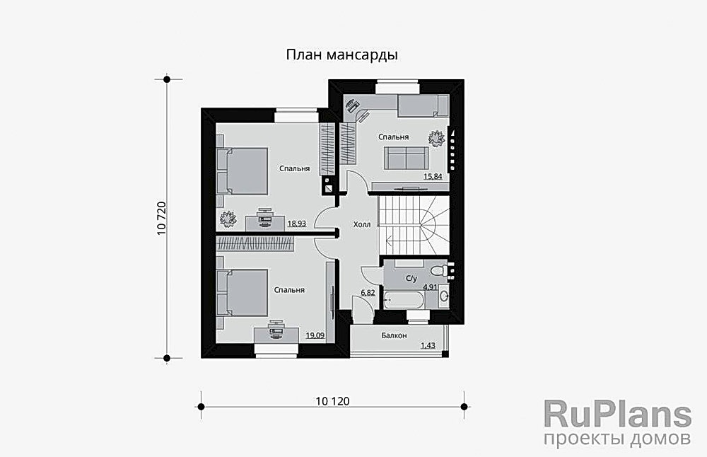 Планировка мансарды
