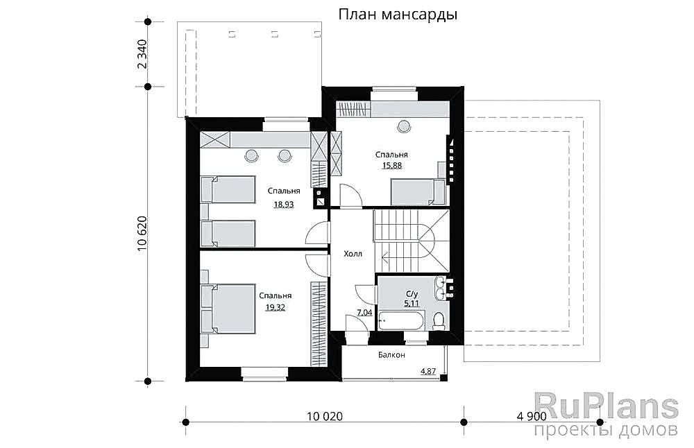 Планировка мансарды
