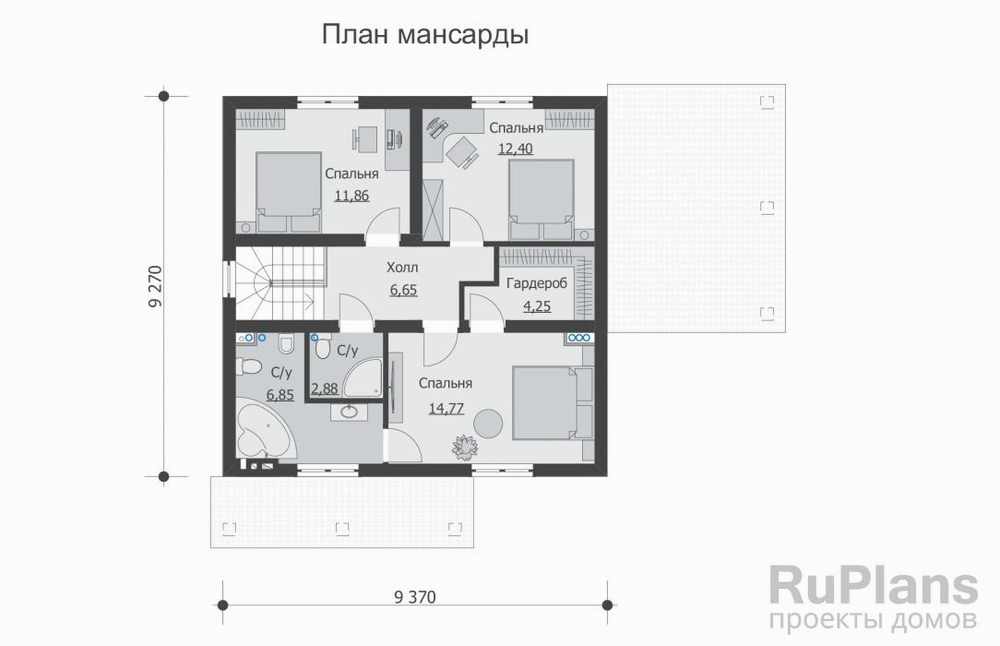 Планировка мансарды