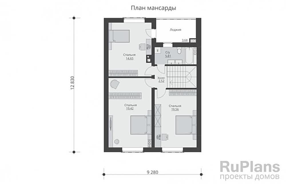 Планировка мансарды