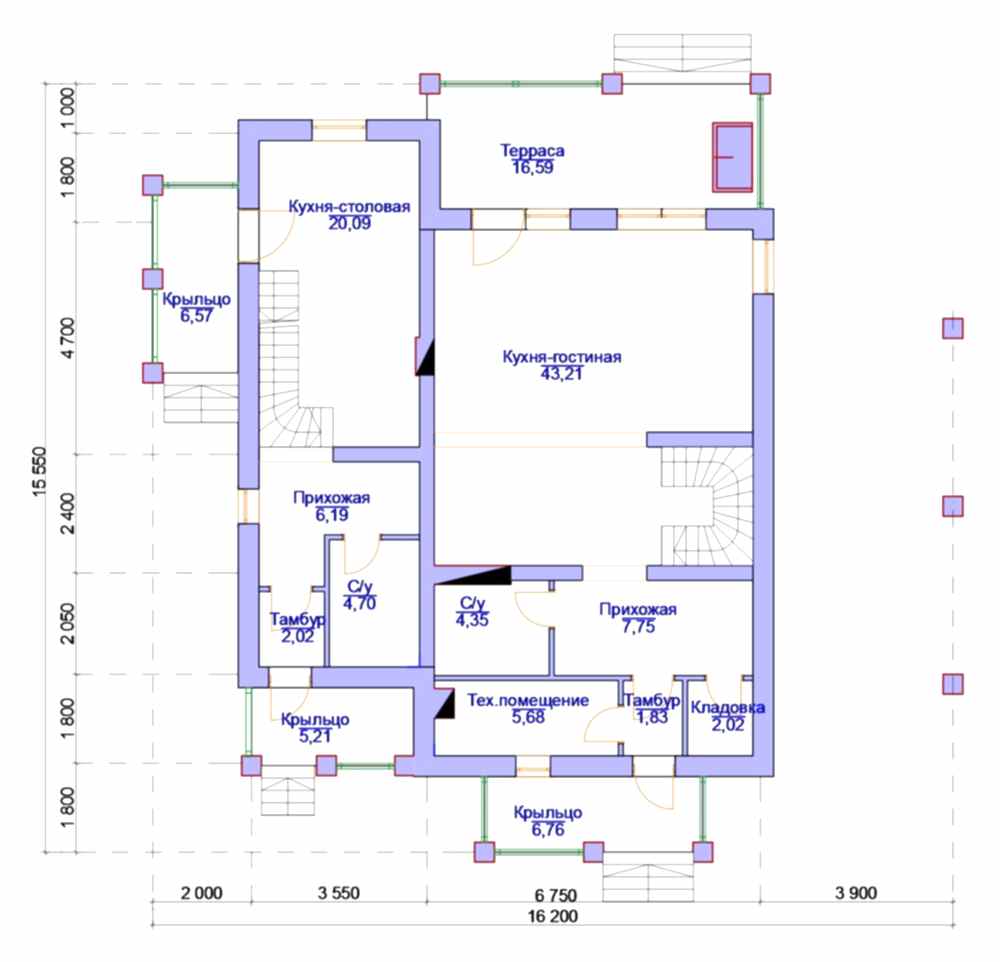 Планировка первого этажа