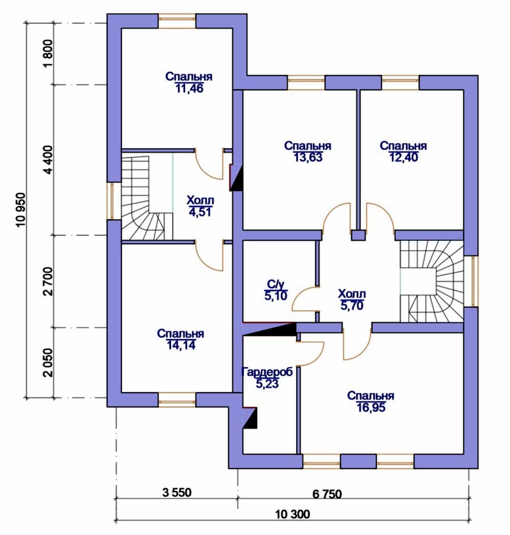 Планировка второго этажа