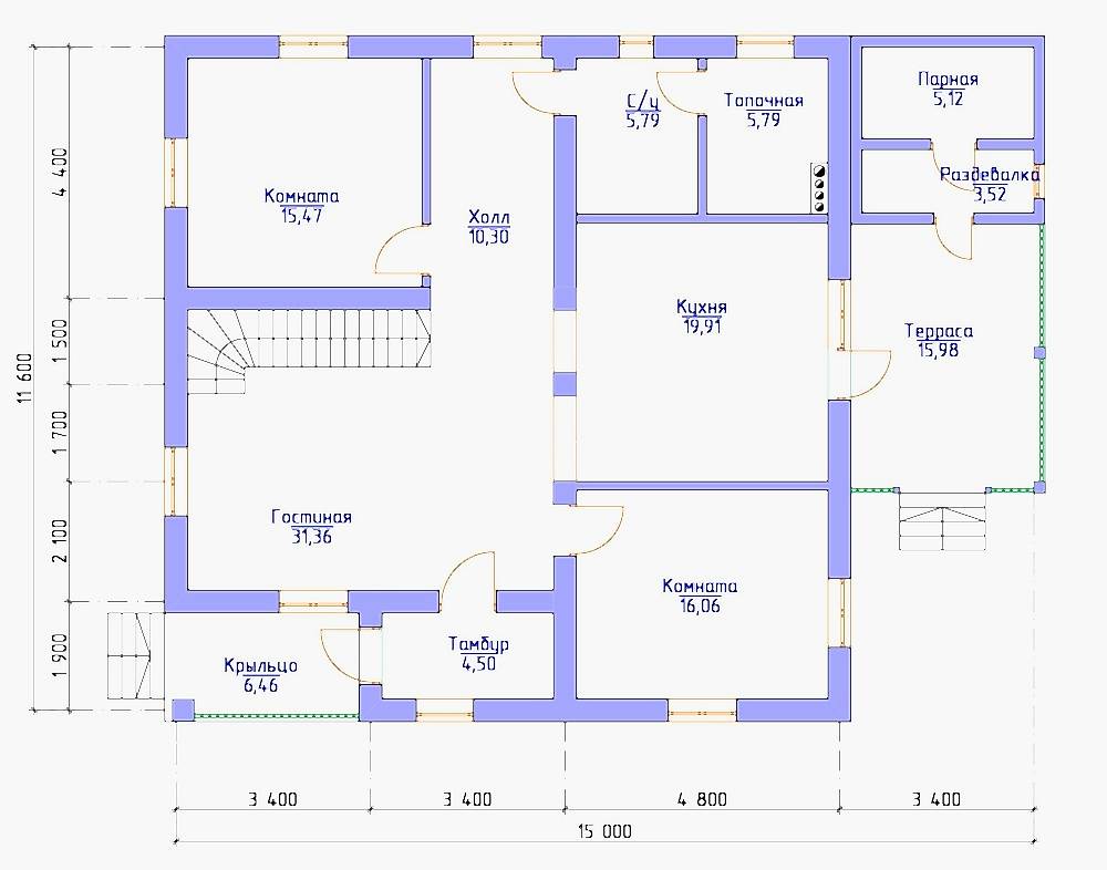 Планировка первого этажа