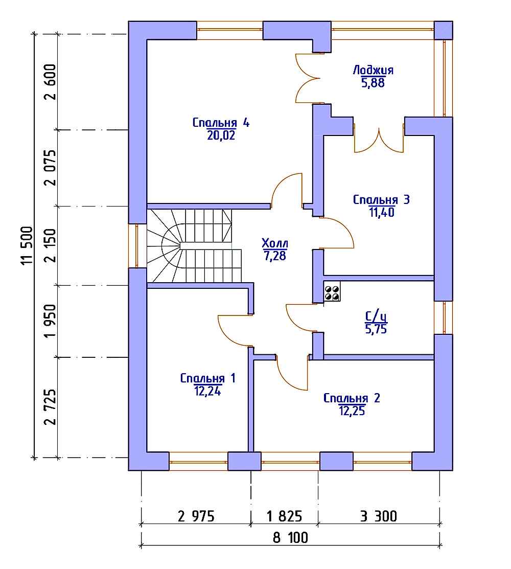 Планировка второго этажа